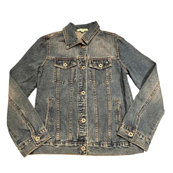 Wishlist Jackets & Blazers - Wishlist Womens Medium Lightly Distressed Cotton Denim Jacket